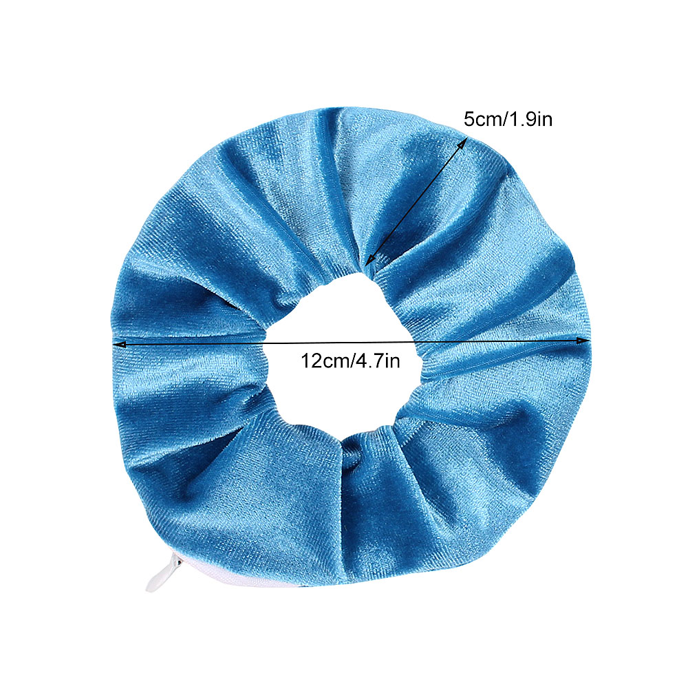 Velvet Hair Scrunchies Zipper Women Scrunchy Elastic Hair Bands Girls velour Headwear Ponytail Holder Pleuche Hair Ties Small Bag 0925a