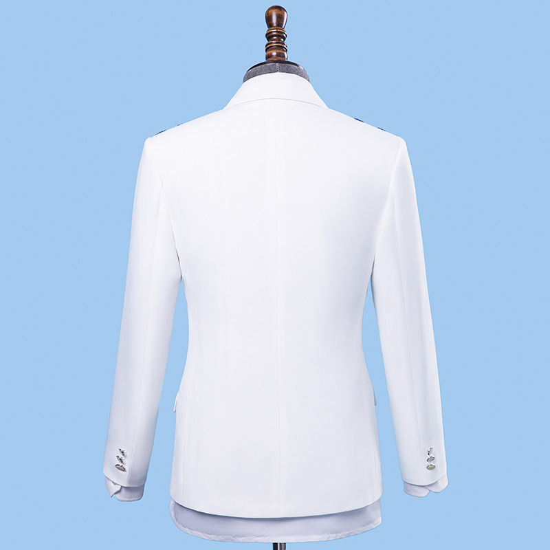 Sequins Applique Groom Wedding Tuxedos Slim Fit One Button Mens Pants Suits Best Men Wear 2 piece Formal Blazer In Stock