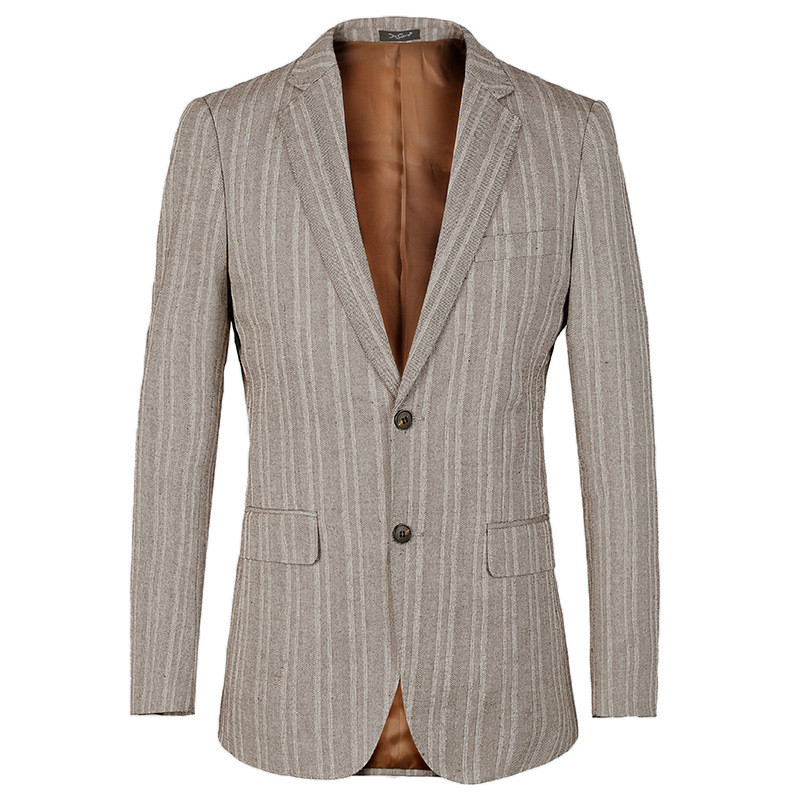 Men' Blazer Men' Striped Slim Single Breasted Suit Jacket Spring and Autumn New Business Casual Jacket, Gray
Men' Blazer Men' Striped Slim Single Breasted Suit Jacket Spring and Autumn New Business Casual Jacket, Gray