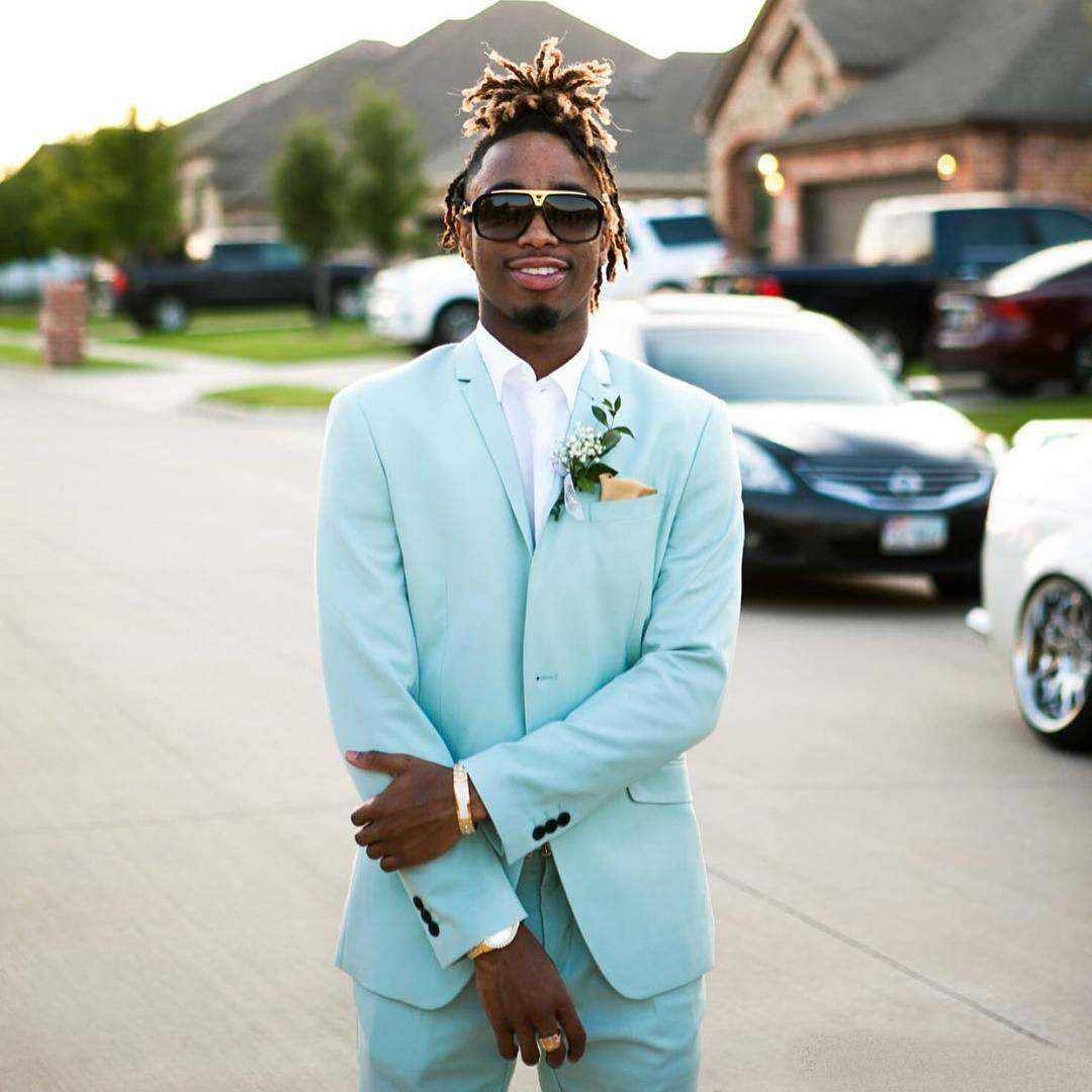 2019 Mint Green Mens Wedding Suits Two Pieces Peaked Lapel Groom Tuxedos Formal Prom Suit (Jacket+Pants)