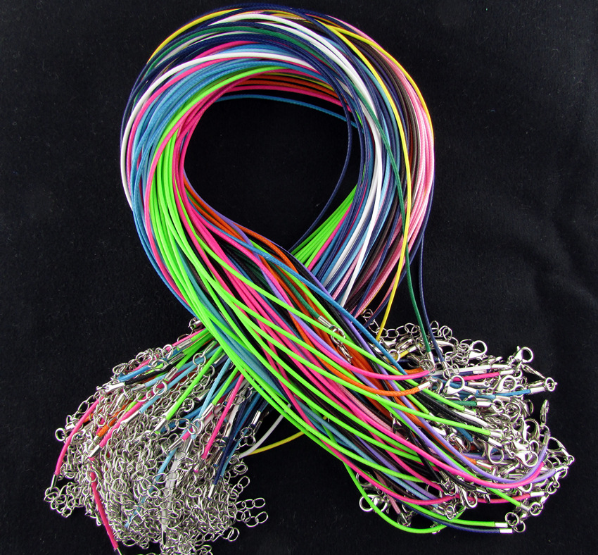 2mm Mix Colors Wax Leather Snake Necklace chain 45cm+5cm Cord String Rope Wire Extender with Lobster Clasp DIY Fashion jewelry component
2mm Mix Colors Wax Leather Snake Necklace chain 45cm+5cm Cord String Rope Wire Extender with Lobster Clasp DIY Fashion jewelry component