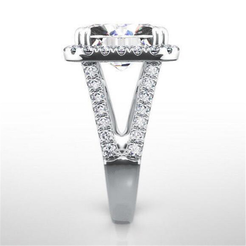 New Arrival Sparkling Luxury Jewelry Astor Cutting 925 Sterling Silver&Gold Fill White Topaz CZ Diamond Women Engagement Band Ring Gift