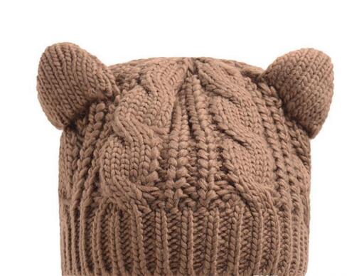 New South Korean hat, female autumn beret hat, winter winter knitwear hat, day cat, ear cat wool cap Free Delivery L542