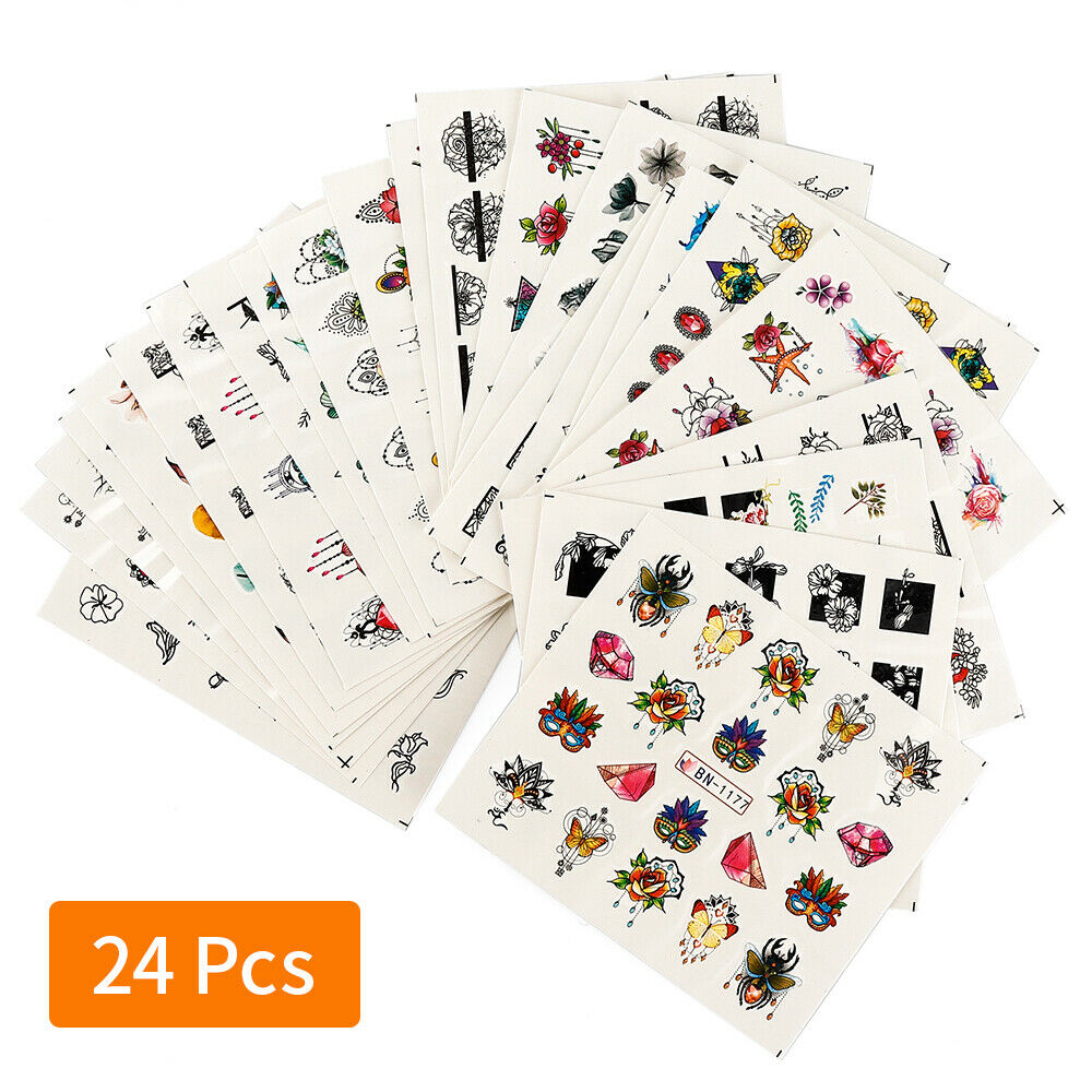 24 Nail Stickers 3D Colorful Mixed Art Nail Art Nail DIY A987