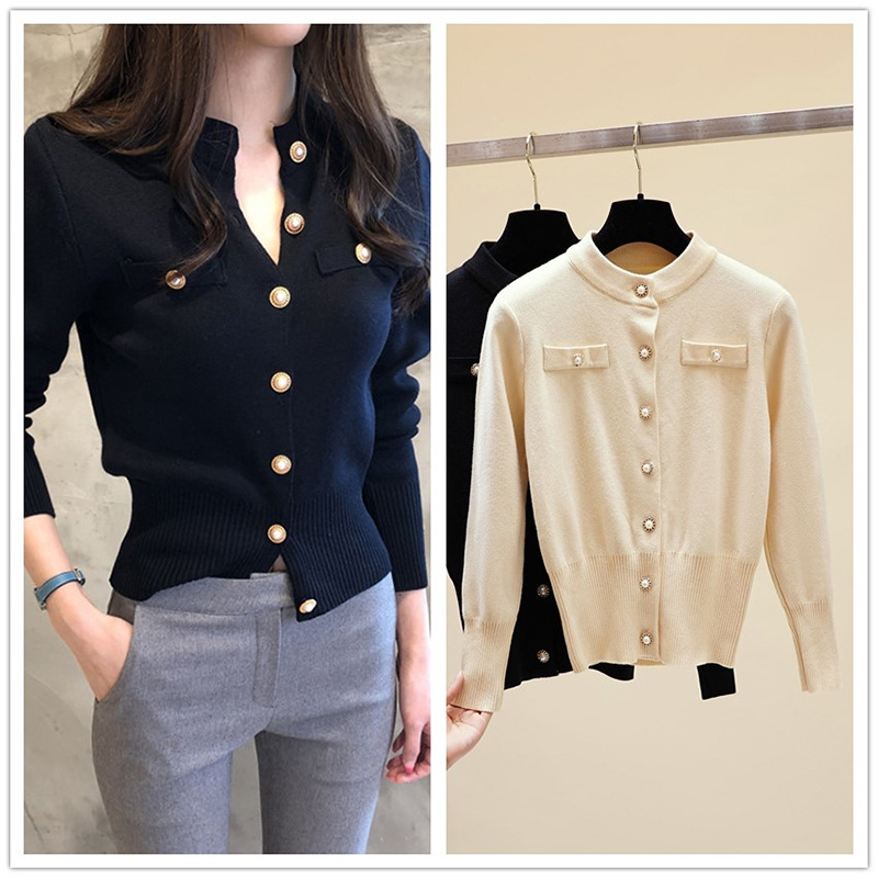 Pearl Button Up Women Sweater Black Beige Female Cardigan Knit Outerwear Women 2020 High Street Knitwear Jumpers
Pearl Button Up Women Sweater Black Beige Female Cardigan Knit Outerwear Women 2020 High Street Knitwear Jumpers