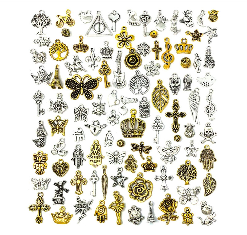 100PCS Wholesale Bulk Lots Jewelry Making Charms Mixed Antique Silver&Golden Alloy Charms Pendants DIY for Necklace Bracelet Jewelry Making, Bronze;silver
100PCS Wholesale Bulk Lots Jewelry Making Charms Mixed Antique Silver&Golden Alloy Charms Pendants DIY for Necklace Bracelet Jewelry Making, Bronze;silver
