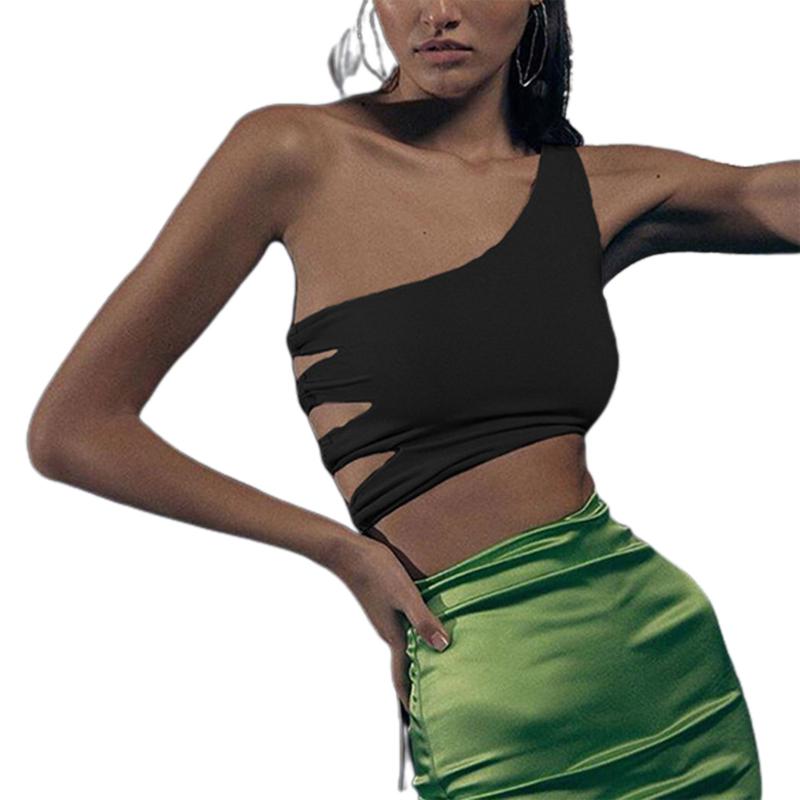 Fashion Women Single Shoulder Sexy Tank Top Solid Sleeveless Backless Summer Slim Short Clothes, Black
Fashion Women Single Shoulder Sexy Tank Top Solid Sleeveless Backless Summer Slim Short Clothes, Black