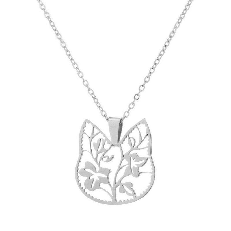 Chains 1pc Funny Cat Head Stainless Steel Pendant Necklace Simple Cats Flower Charms Necklaces Women Girls Kids Fashion Jewelry
Chains 1pc Funny Cat Head Stainless Steel Pendant Necklace Simple Cats Flower Charms Necklaces Women Girls Kids Fashion Jewelry