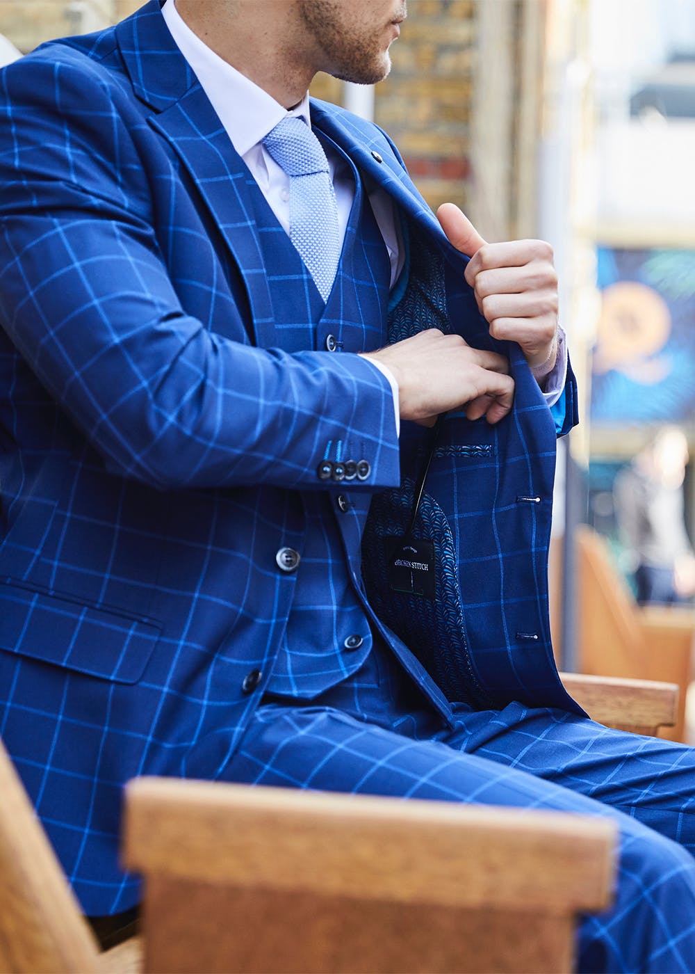 damier check groom tuxedos mens wedding suits three pieces peaked lapel top quality groomsmen evening prom party gowns