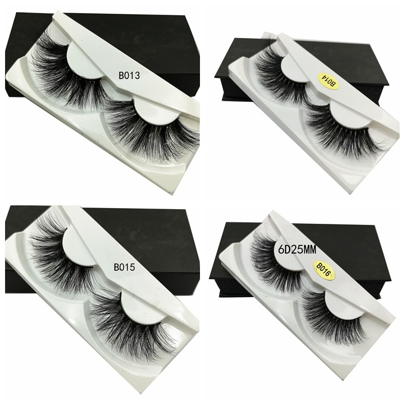 22-25mm Lashes Handmade 3D Mink Eyelashes 100% Real Mink Hair Lashes Natural Thick Fluffy False Eyelash Extensions Beauty Makeup Fake Lashes