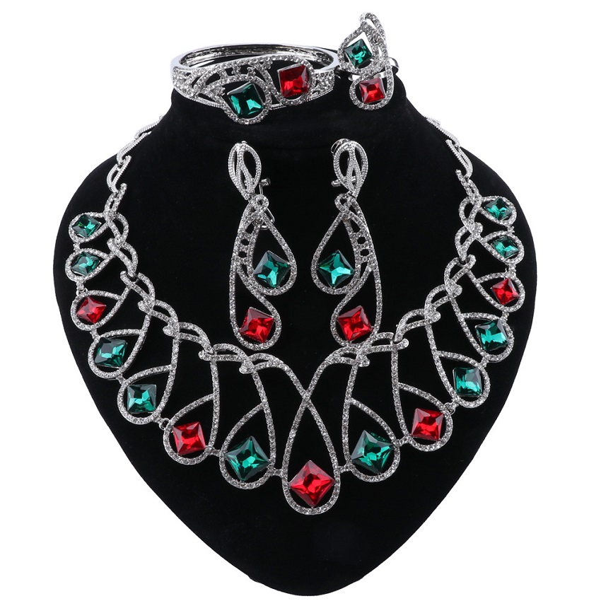 Nigerian Wedding African Costume Jewelry Set Dubai Necklace Bracelet Earring Ring for Women Party Jewelry sets
Nigerian Wedding African Costume Jewelry Set Dubai Necklace Bracelet Earring Ring for Women Party Jewelry sets