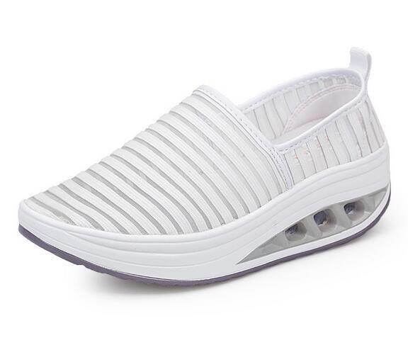 Hot Sale- New 2018 summer new openwork rocking shoes female increase thick platform casual travel shoes breathable women's shoes 35-42