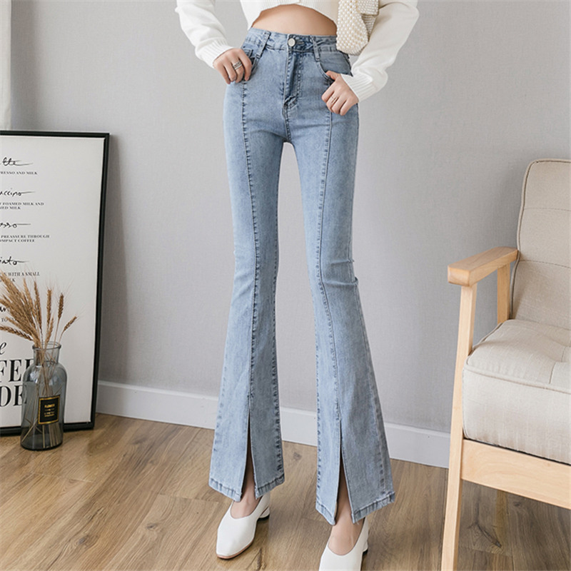 Jeans for Women Fashion High waist Jeans Korean Casual Denim Flare Pants Female Slim Stretch Long Trousers 2020 New, Light blue
Jeans for Women Fashion High waist Jeans Korean Casual Denim Flare Pants Female Slim Stretch Long Trousers 2020 New, Light blue