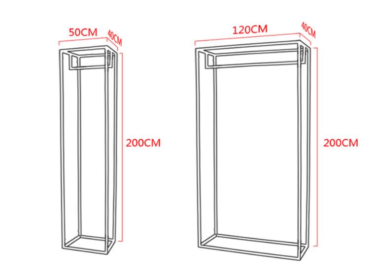 Women's Clothing Shelf Metal hanger Commercial Furniture display rack in cloth shop Golden racks of Shopping Mall Landing
