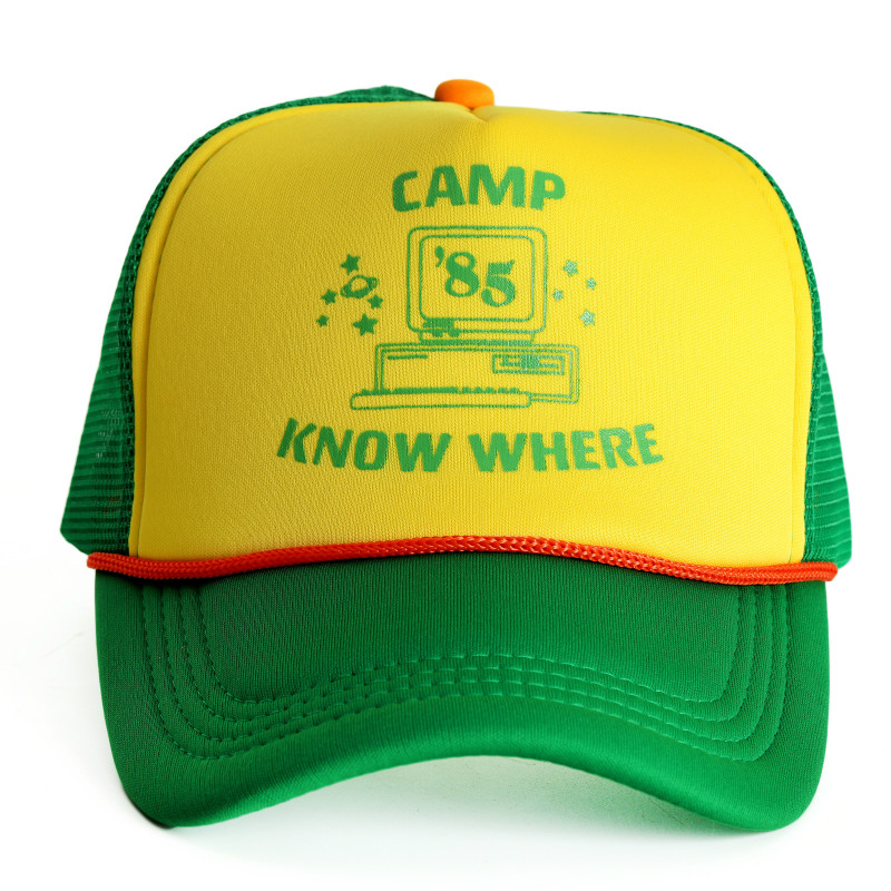 Stranger Things Dustin Cosplay Hat Unisex Baseball Cap Yellow and Green Snapback "Camp Know Where" Adjustable, Silver
Stranger Things Dustin Cosplay Hat Unisex Baseball Cap Yellow and Green Snapback "Camp Know Where" Adjustable, Silver