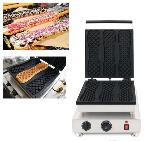 Korean Street Food Long Waffle Maker Electric 3pcs Super Big Cream Pizza Waffle Machine Waffel Iron Baker Making Pan
Korean Street Food Long Waffle Maker Electric 3pcs Super Big Cream Pizza Waffle Machine Waffel Iron Baker Making Pan