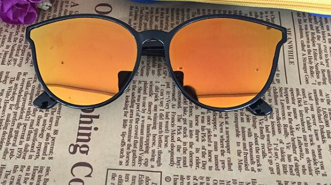 Kids Fashion Cat Eye Round Sunglasses For Girls Boys UV Protection Mirror Lens Clear Lense Children Sunblock