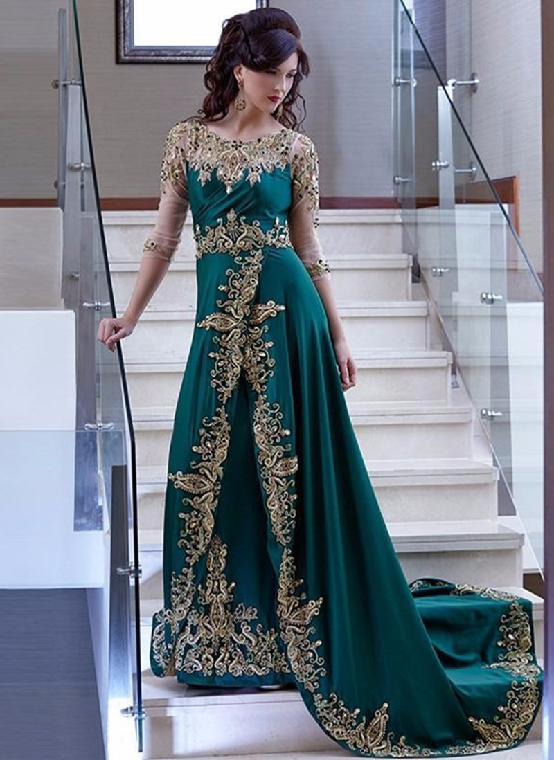 Arabic Evening Dresses sheer crew Morocco Kaftan Scoop gold Appliques Lace Beaded Three Quarter Sleeves Satin Emerald Green Prom Dress, Sage
Arabic Evening Dresses sheer crew Morocco Kaftan Scoop gold Appliques Lace Beaded Three Quarter Sleeves Satin Emerald Green Prom Dress, Sage