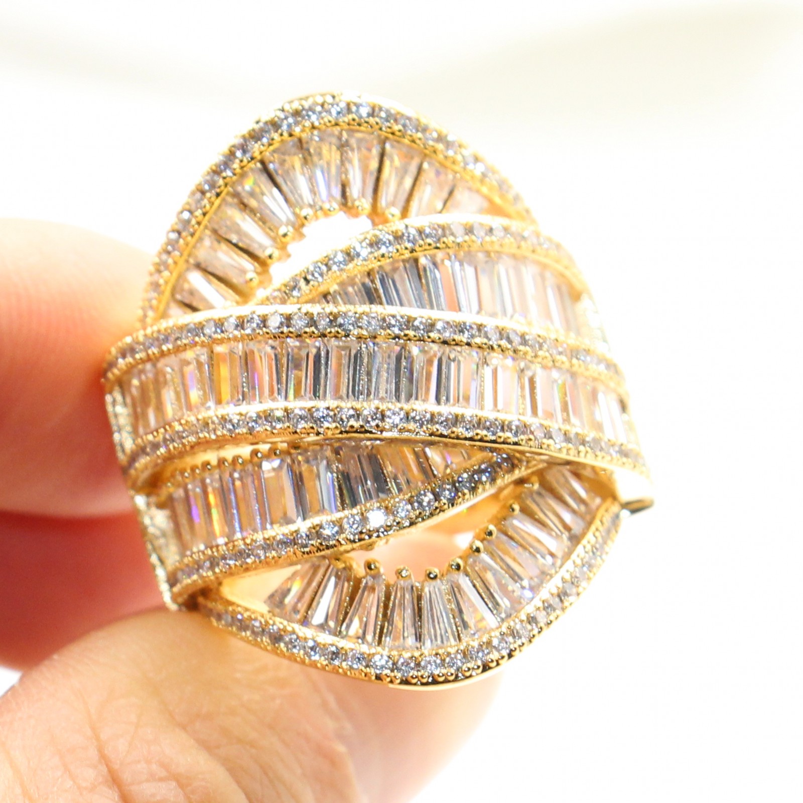 Victoria Wieck Rulalei Fashion Jewelry 925 Sterling Silver&Gold Fill Princess Cut White Topaz CZ Diamond Women Wedding Wide Eternity Ring