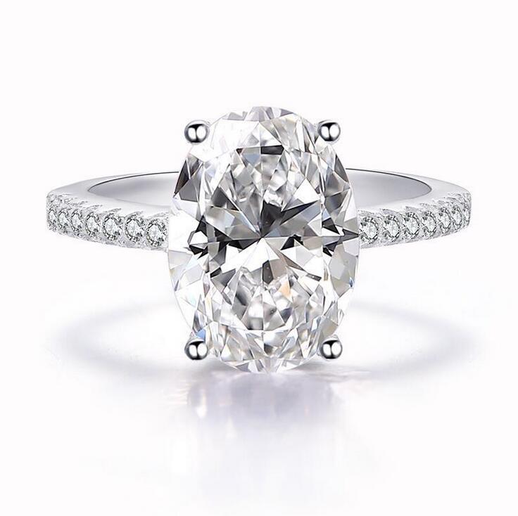 Victoria Wieck Luxury Jewelry Couple Rings 925 Sterling Silver Big Oval Cut White Topaz CZ Diamond Gemstones Women Wedding Engagement Ring