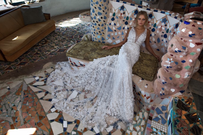 limor rosen beach wedding dresses v neck lace 3d floral applique backless bridal gowns plus size wedding dress robe de marie