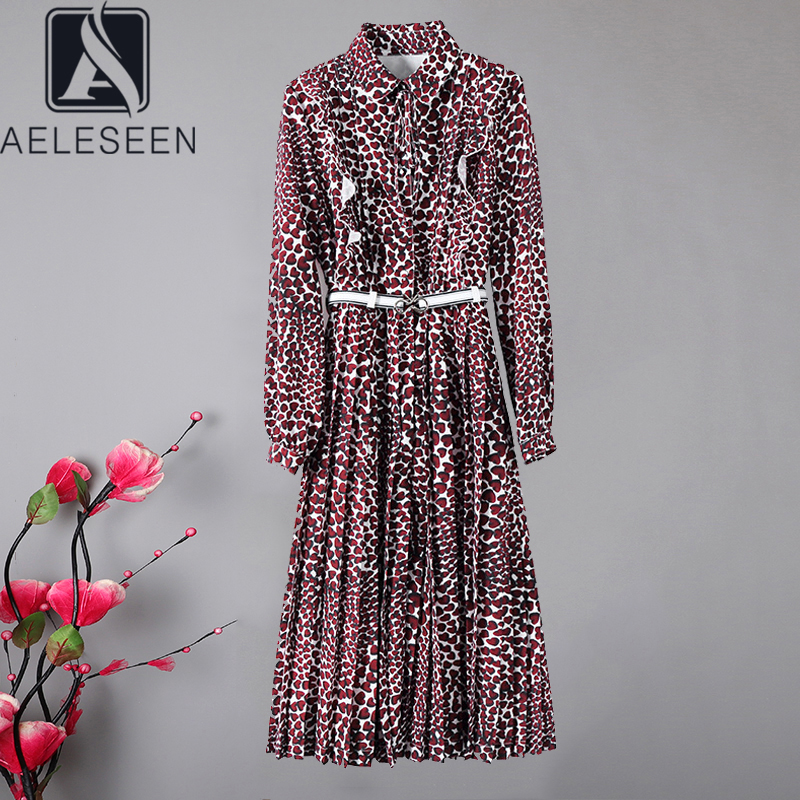AELESEEN Runway Fashion Silk Dress 2020 Spring Autumn Designer Women' Long Sleeve Heart Print Belt Luxury Elegant Pleated Dress, As pic
AELESEEN Runway Fashion Silk Dress 2020 Spring Autumn Designer Women' Long Sleeve Heart Print Belt Luxury Elegant Pleated Dress, As pic