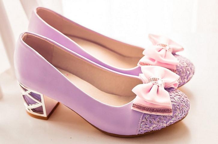 2019 Women's shoes in Spring and Autumn with New style High heel Coarse heel round head bowknot@W145, Purple
2019 Women's shoes in Spring and Autumn with New style High heel Coarse heel round head bowknot@W145, Purple
