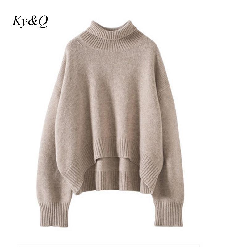 2020 Autumn Winter Women's Fashion Turtleneck Solid Color Front Short Back Long Pullover Knit Elegant Long Sleeve Loose Sweater, Black
2020 Autumn Winter Women's Fashion Turtleneck Solid Color Front Short Back Long Pullover Knit Elegant Long Sleeve Loose Sweater, Black