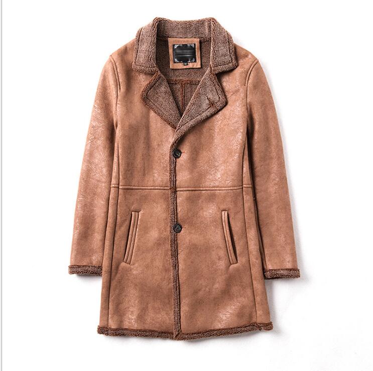 New winter men's fashion faux suede lamb coat men's simple casual long section lapel leather large size, Black
New winter men's fashion faux suede lamb coat men's simple casual long section lapel leather large size, Black