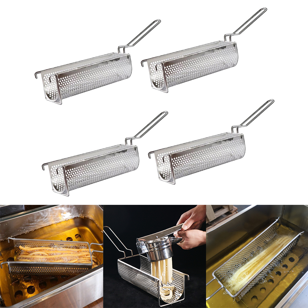 4-pack large fried food frying basket strainer filter with handle, french fry / chicken / chips cooking serving utensil kitchen restaurant
4-pack large fried food frying basket strainer filter with handle, french fry / chicken / chips cooking serving utensil kitchen restaurant
