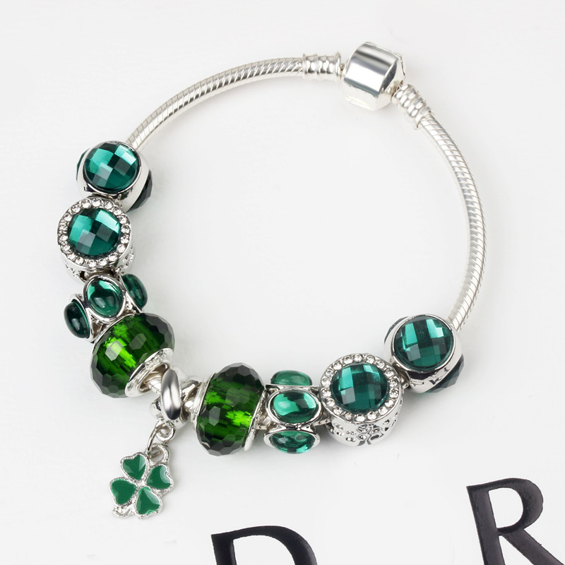 Stylish Green Glass Bead Bracelet for Pandora Style Parrot Pendant Charm Beads Jewelry with Logo
Stylish Green Glass Bead Bracelet for Pandora Style Parrot Pendant Charm Beads Jewelry with Logo