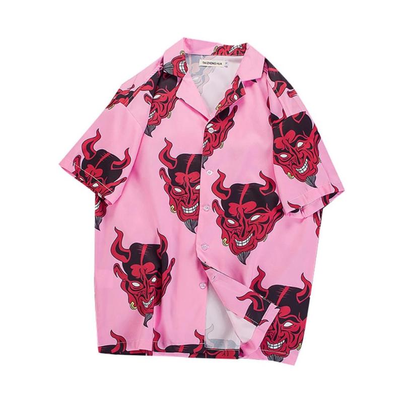 Men Shirts Short Sleeve Devil Rapper Harajuku Loose Hawaiian Floral Full Printing Summer Shirt Chemise Homme, Purple
Men Shirts Short Sleeve Devil Rapper Harajuku Loose Hawaiian Floral Full Printing Summer Shirt Chemise Homme, Purple