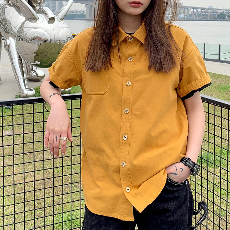 Japan Style Vintage Solid Colour Short Sleeve Shirts Men's Summer Streetwear Casual Easy Chic Loose Shirt Men, Army green
Japan Style Vintage Solid Colour Short Sleeve Shirts Men's Summer Streetwear Casual Easy Chic Loose Shirt Men, Army green