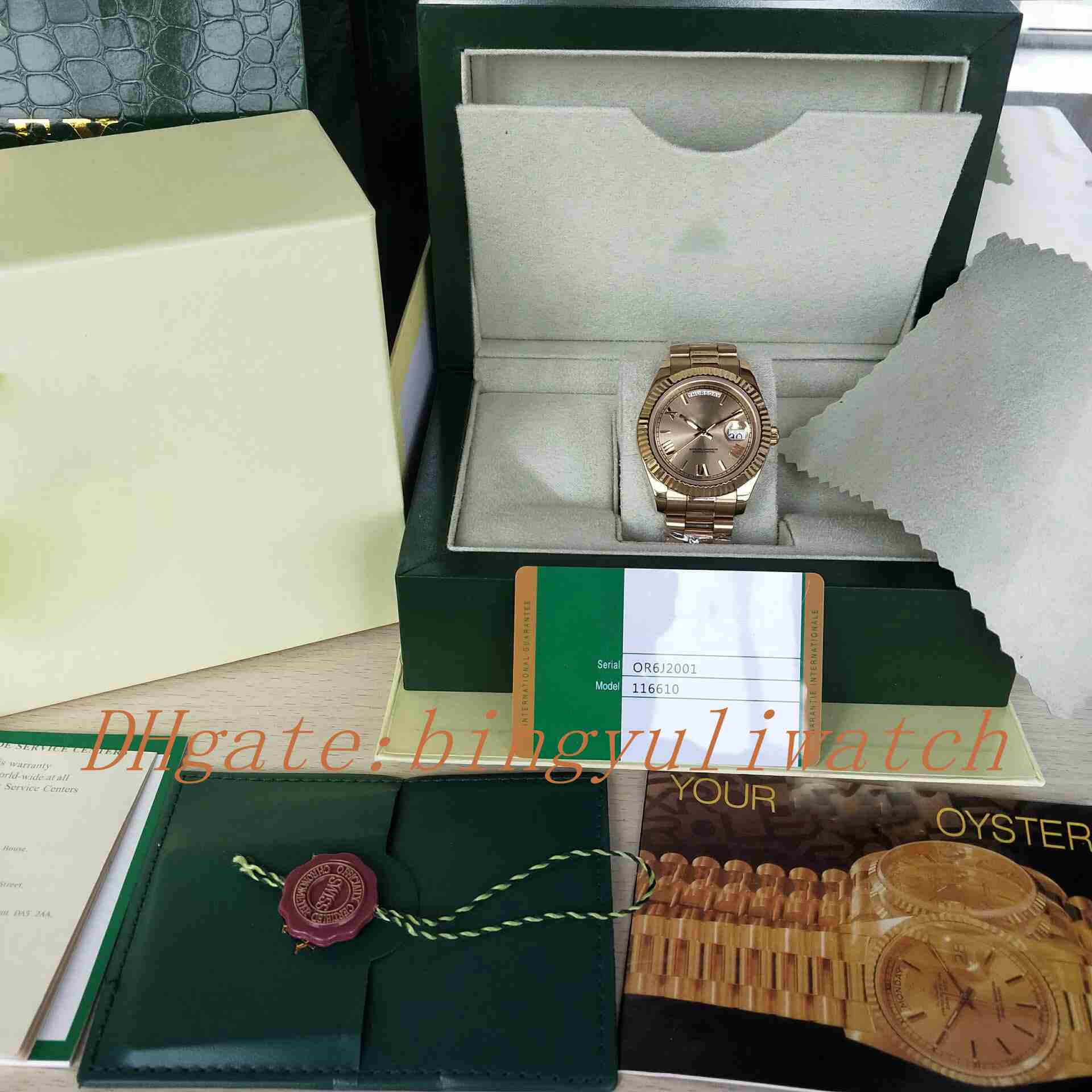 Real Shoot Luxury DAYDATE 228238 41 MM Black Dial Asian 2813 Automatic Movement Gold Rome Stainless Steel Sapphire Men Watch Original Box, Slivery;brown
Real Shoot Luxury DAYDATE 228238 41 MM Black Dial Asian 2813 Automatic Movement Gold Rome Stainless Steel Sapphire Men Watch Original Box, Slivery;brown