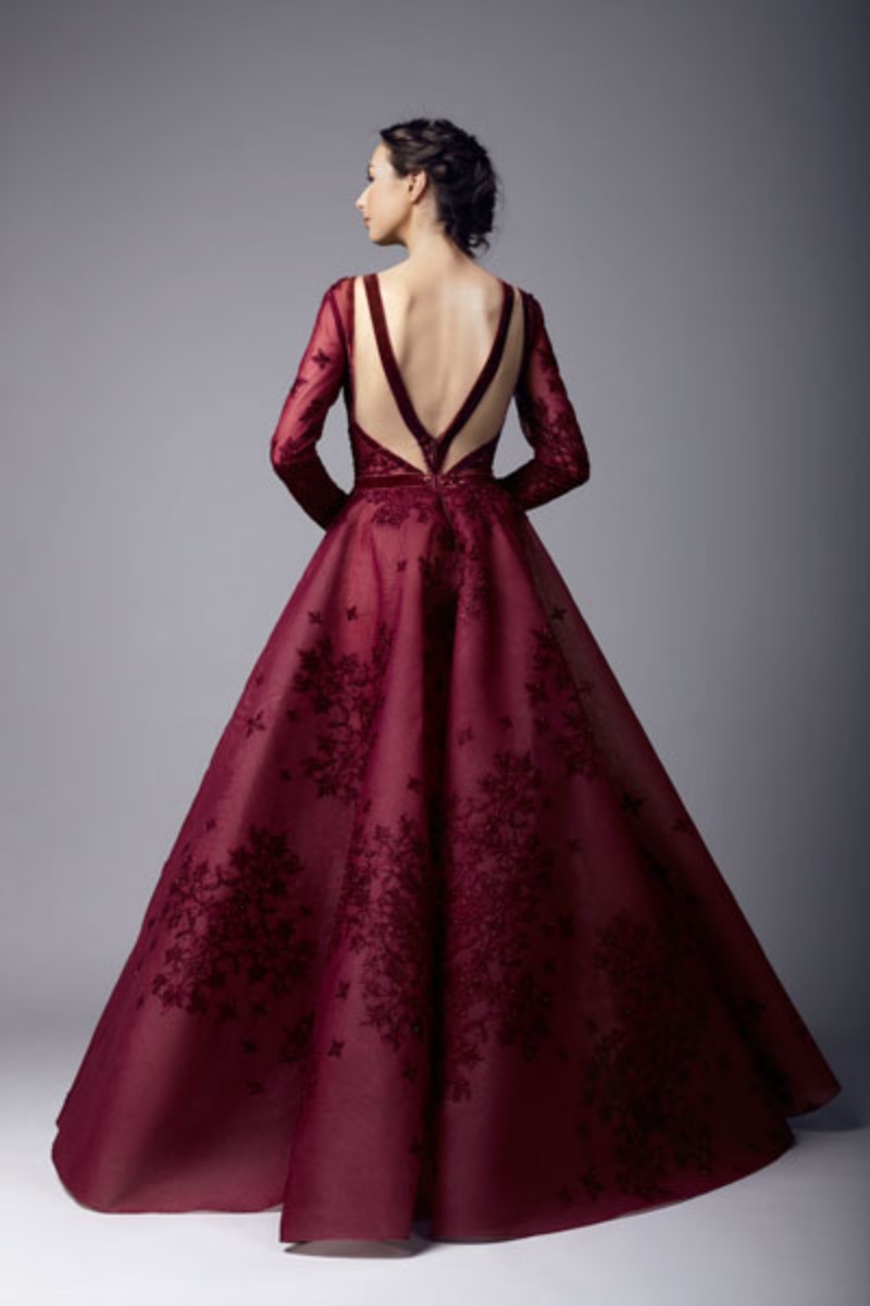 Burgundy Long Sleeves Prom Dresses Deep V Neck Lace Backless Floor Length Evening Gowns Plus Size Royal Dubai Arabic Abendkleider