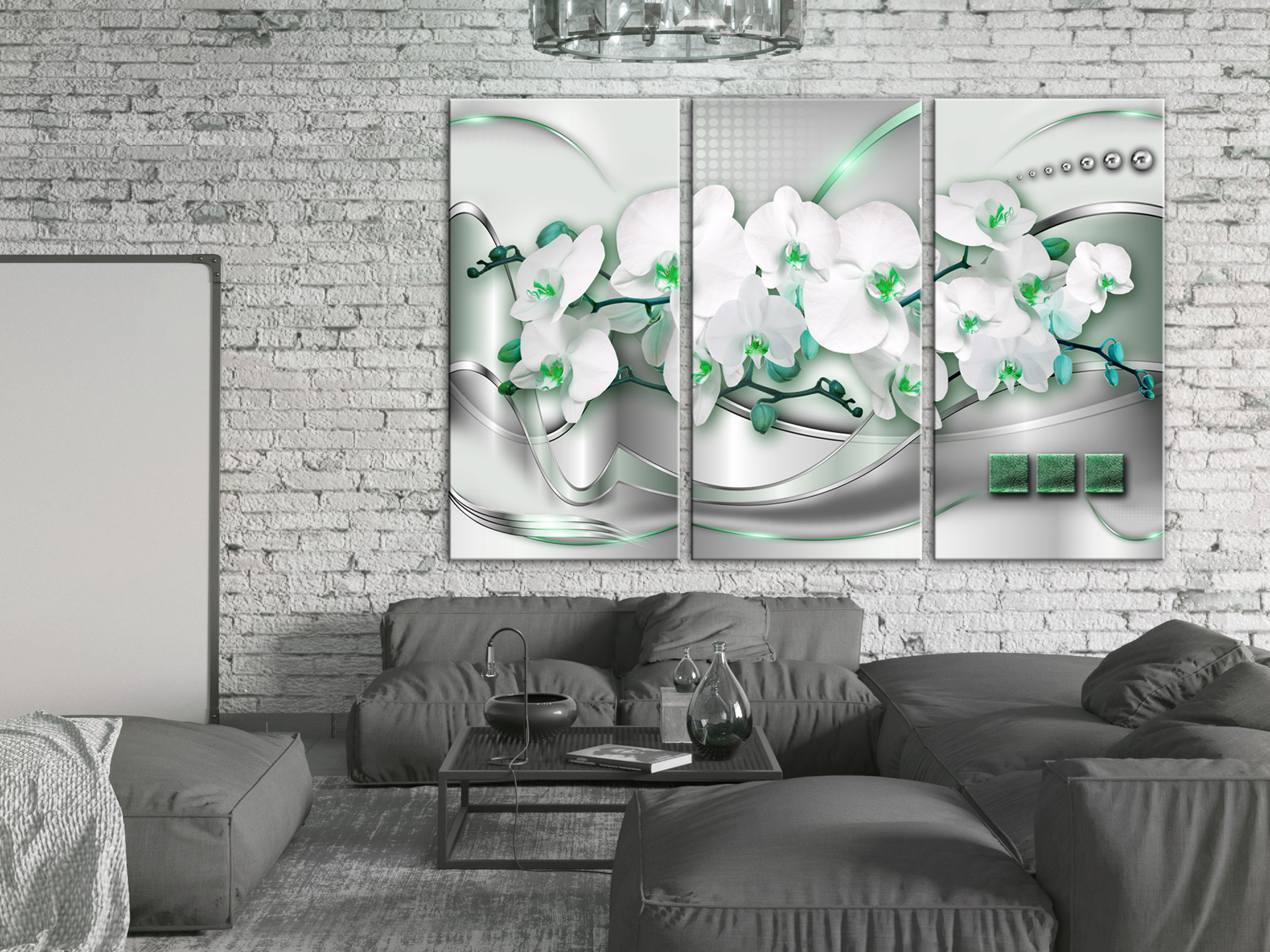 3 Piece Print Abstract Painting Canvas Wall Art Modern Orchid Flower Decoration Picture Beautiful Unframed ,Choose Color And Size
