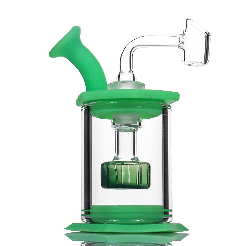 4.5" Assemble Silicone Bong Hookahs Glass Shower Head percolator Easy clean Dab Rigs with 4mm quartz banger pipes mini bongs
