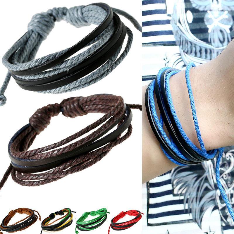 Bulk Handmade Multi layered bracelets Braided Leather rope vintage Retro adjustable Wristband Wrap Bangle For Men women Fashion Jewelry
Bulk Handmade Multi layered bracelets Braided Leather rope vintage Retro adjustable Wristband Wrap Bangle For Men women Fashion Jewelry