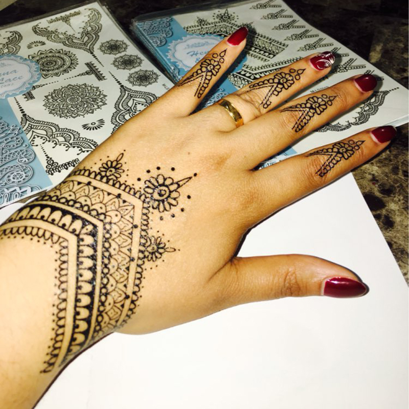 The Most Popular Black Henna Tattoos Temporary Inspired Body Tattoos Stickers