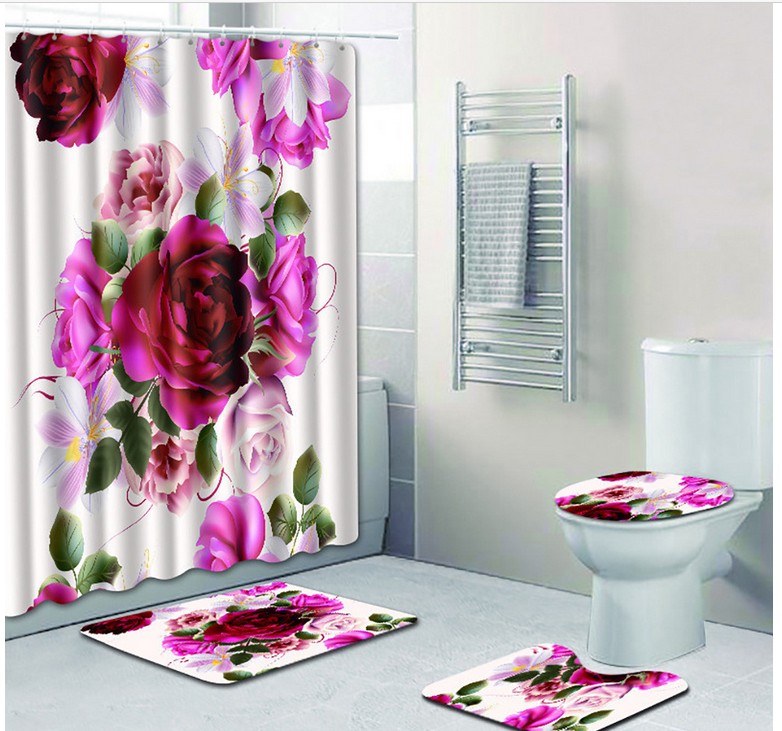 Bathroom Set 4PCS Sea Style Non Slip Toilet Polyester Cover Mat Set Bathroom Shower Curtain Home decor rideau de douche 9.Apr.26
Bathroom Set 4PCS Sea Style Non Slip Toilet Polyester Cover Mat Set Bathroom Shower Curtain Home decor rideau de douche 9.Apr.26