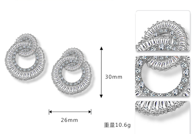 Victoria Wieck Hot Luxury Jewelry 925 Sterling Silver&Rose Gold Fill Princess Cut White Topaz CZ Diamond Women Wedding Stud Earring Gift