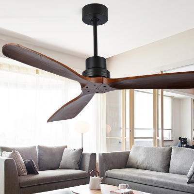 42/52 Inch Nordic Industrial Ceiling Fan lamp Wood Without Light Creative Bedroom Dining Room Wooden