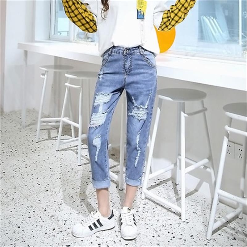 Free Shipping Women's 2020 New Spring / Summer Harlan Jeans High-Rise Straight Ripped Ankle-Length Pants Light Color, Blue
Free Shipping Women's 2020 New Spring / Summer Harlan Jeans High-Rise Straight Ripped Ankle-Length Pants Light Color, Blue