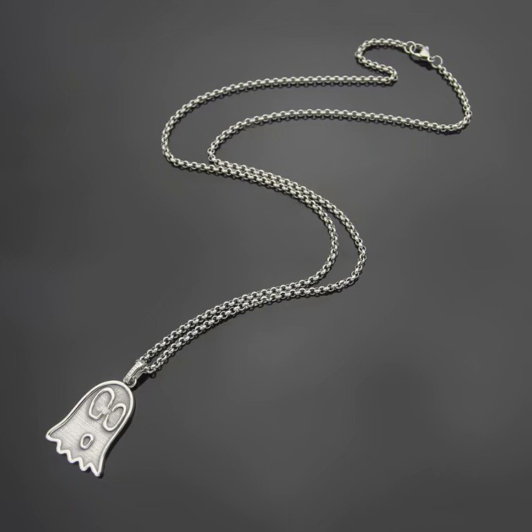 new listing retro style men lady brass engagement long necklace with carving g letter elves spectre ghost pendant, Silver
new listing retro style men lady brass engagement long necklace with carving g letter elves spectre ghost pendant, Silver