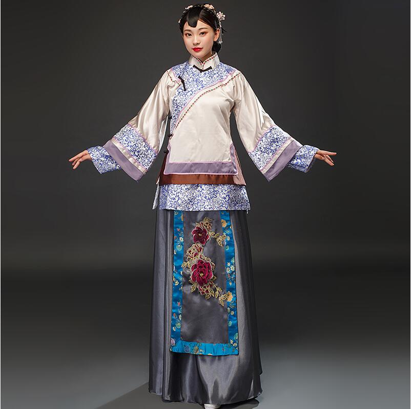 Movie TV show young women dress Qing Dynasty traditional dignified young ladies Robe photo studio Stage performance Costume