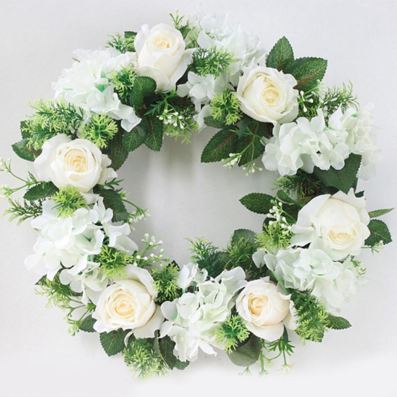 38/42CM Wedding Front Door Artificial Flower Wreath with Green Leaves Door Wreath Wall Home Decor Flower Wreaths Apr6 
38/42CM Wedding Front Door Artificial Flower Wreath with Green Leaves Door Wreath Wall Home Decor Flower Wreaths Apr6
