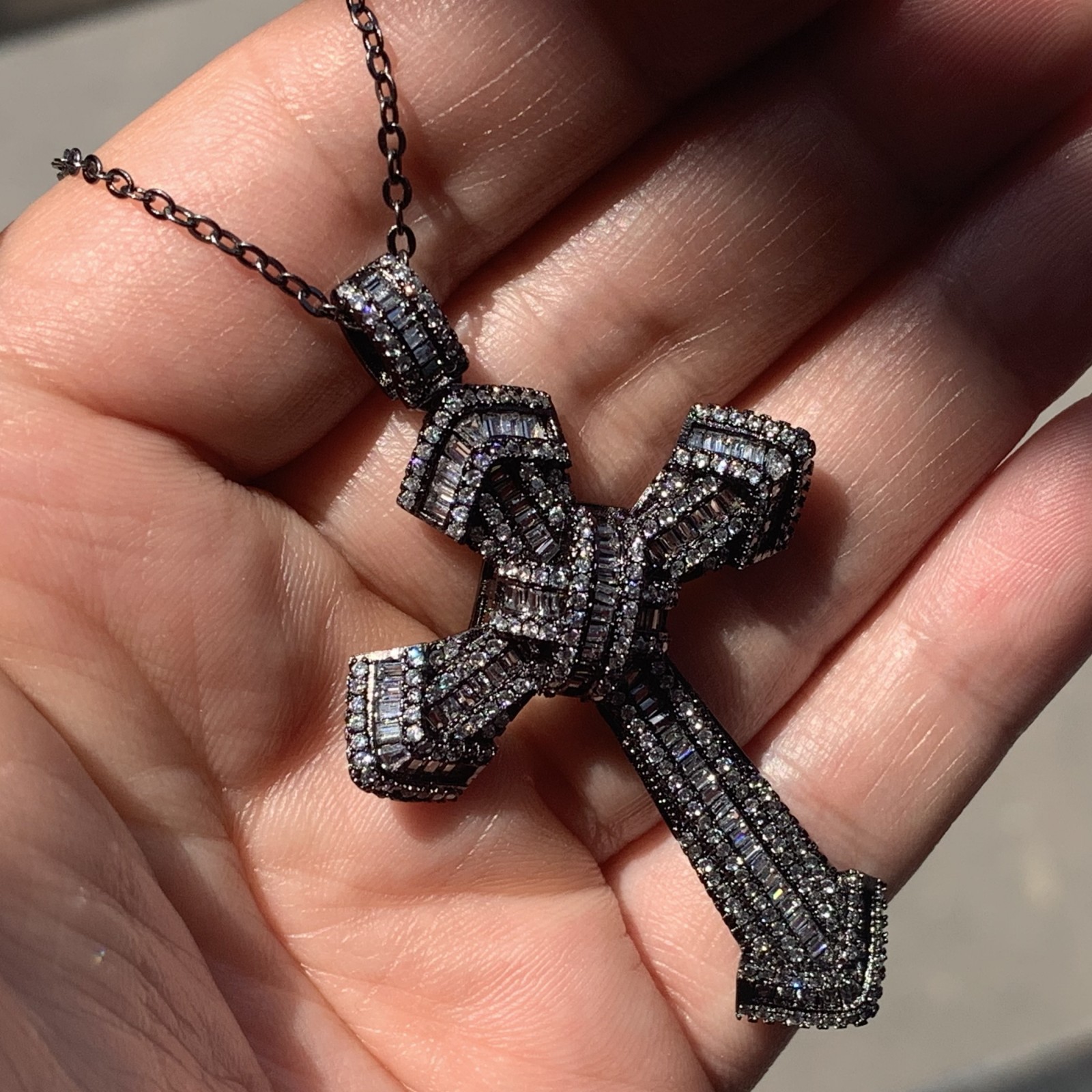 2024 Cross Pendant Necklace: 5A CZ Dia Chain, Sier & Gold, Fashion Jewelry Gift
