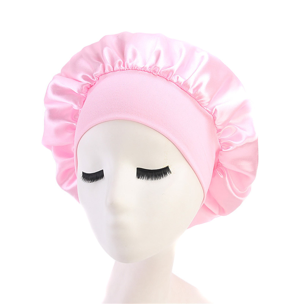 Long Hair Care Women Fashion Satin Bonnet Cap Night Sleep Hat Silk Cap Head Wrap Sleep Hat Hair Loss Caps Accessories1