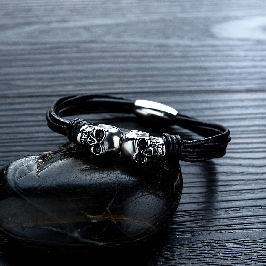 Fashion Jewelry Mens Charm Braid Multilayer Leather Skull Bracelet Finding Stainless Steel Magnetic Buckle Design Punk Bracelets For Men
Fashion Jewelry Mens Charm Braid Multilayer Leather Skull Bracelet Finding Stainless Steel Magnetic Buckle Design Punk Bracelets For Men