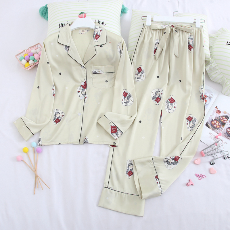 Smmoloa Ladies Sexy Satin Pajamas Set Long Sleeve Top+Pants Sleepwear Printing Autumn Female Home Wear, Pink
Smmoloa Ladies Sexy Satin Pajamas Set Long Sleeve Top+Pants Sleepwear Printing Autumn Female Home Wear, Pink